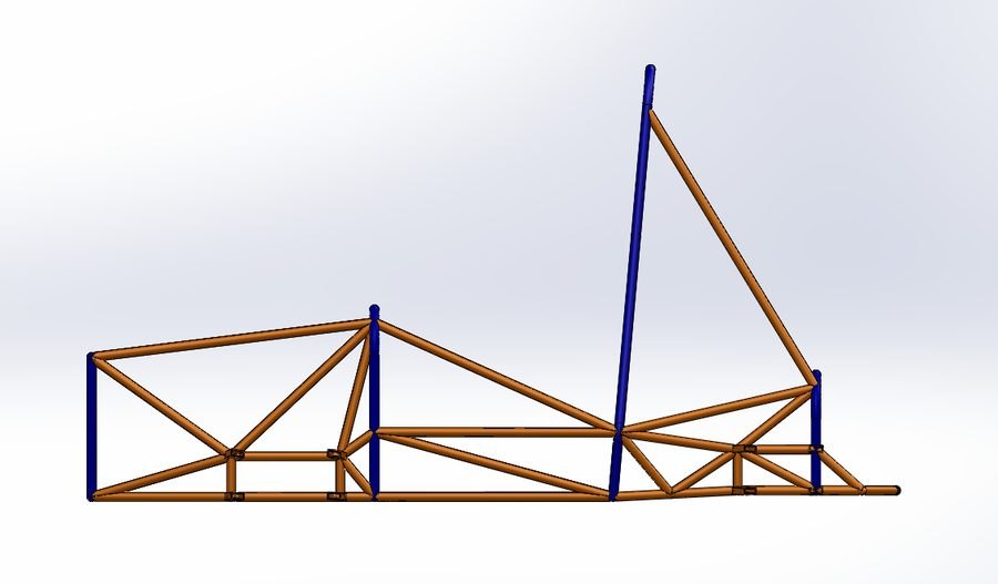 Side view of the space frame