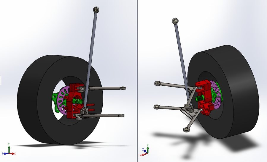 Wheel corner CAD with brake disc and caliper