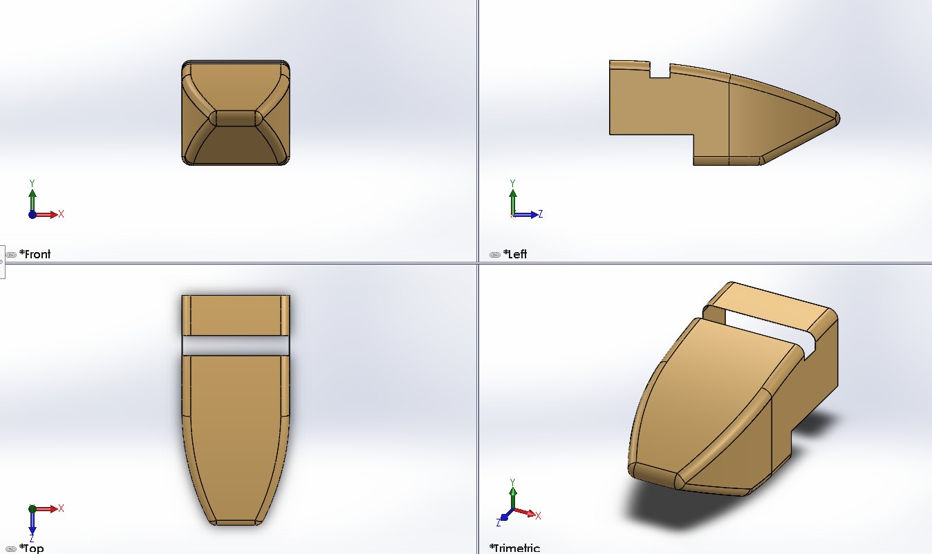 Nosecone · front, left, top and trimetric views