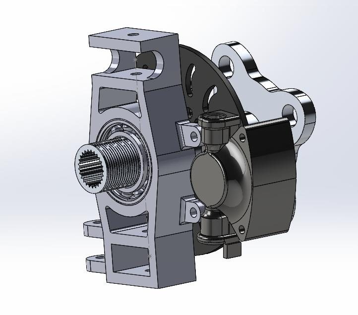 Rendered rear wheel assembly
